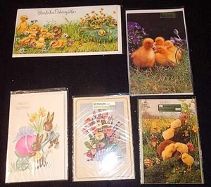 5 tarjetas de Pascua VINTAGE coloridas nuevas juego de tarjetas de Pascua (4) - Imagen 1 de 1