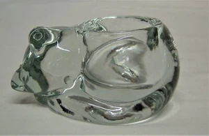 Candelabro votivo de vidrio Indiana vintage para gato dormido vidrio transparente kitsch encanto - Imagen 1 de 12