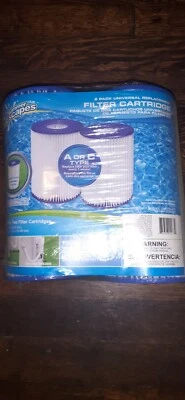 Summer Escapes 2 Pack Universal Replacement Pool Filters Cartridge A or C Type - Image 1 of 4