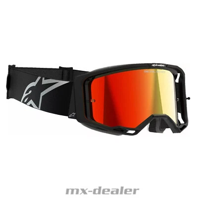 Alpinestars MX Brille Vision 8 Corp Schwarz verspiegelte Motocross Enduro Cross