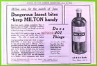 'MILTON Liquid' Insect Bite & Sting Treatment Advert #2 : 1919 Chemist Print