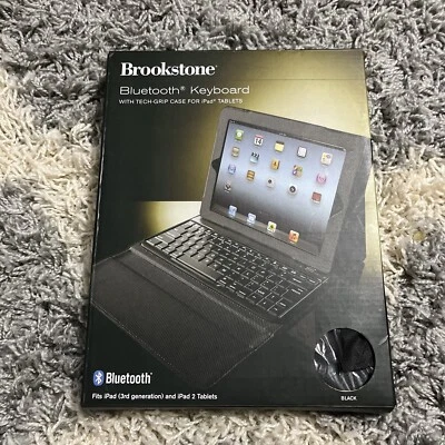 Brookstone Bluetooth Keyboard w/ Tech-Grip Case for iPad Tablets (2/3/4Gen), New - Image 1 of 2