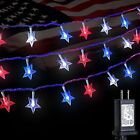  4Th Of July Decorations Star String Lights 33Ft 100 Led 100Led Red White Blue