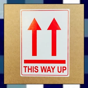 THIS WAY UP LABELS / PACKAGING LABELS x 50 - 74mm x 101.6mm THIS WAY UP STICKERS - Picture 1 of 2