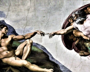 MICHELANGELO BUONARROTI - CREAZIONE DI ADAMO - FOTOGRAFIA 4"X5" - Foto 1 di 1