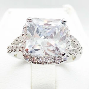 R3551 Women Fashion Jewelry White Yellow Gold Plated Wedding Bridal CZ Ring Gift - Picture 1 of 6