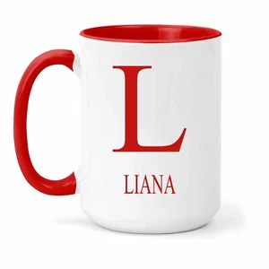 Liana Name & Initial Mug - Gift in Many Colours For Tea or Coffee - Picture 1 of 8