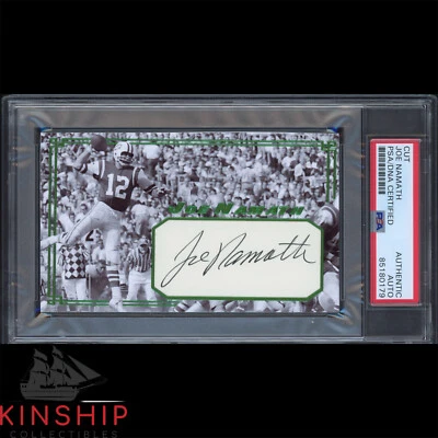 Joe Namath signed Cut 3x5 Custom Card PSA DNA Slabbed Jets HOF Auto C2883 - Image 1 of 2