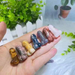 5pc Natural mixed male penis quartz Crystal Massager Sculpting wand Gem healing - Foto 1 di 8