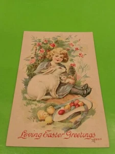 Post Card Loving Easter Greetings Never Been sent Good Condition about 1915 - Picture 1 of 8