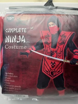 Disfraz Ninja Rojo Niños Talla Mediana 8 Fun World 7 Piezas Completo Nuevo Foto 1 de 4
