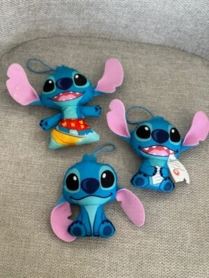 Disney Surfer Stitch Plush McDonalds Figure Lot of  3 Toys 4'' Mini Hanging Surf - Image 1 of 4