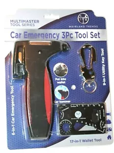 Mainland Trends Multimaster Tool Series Automóvil Emergencia 3 piezas Juego de herramientas #1362 - Imagen 1 de 3