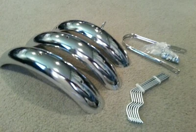 NUEVO JUEGO GUARDABARROS BUJE HUECO BICICLETA TRICICLO 12", COMPLETO CON HERRAJES  Foto 1 de 4