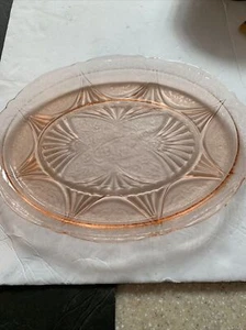 HAZEL ATLAS ROYAL LACE PINK 12” OVAL PLATTER - Picture 1 of 6
