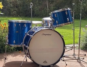 Vintage 60’s Slingerland 4 Pc Drum Set With Sound King Snare, Hardware & Throne - Picture 1 of 21