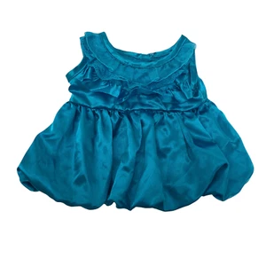 Build a Bear BABW Dress Shiny Satin Turquoise Blue One Piece Outfit Clothing  - Picture 1 of 10