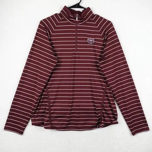 Missouri State University Bears 1/4 Pullover Womens XL Maroon Stripe Long Sleeve - Picture 1 of 12