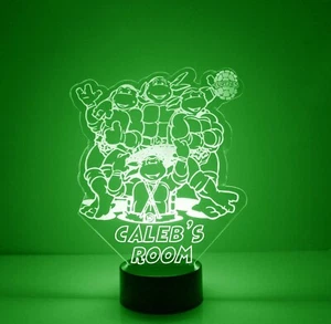 Ninja Turtles Light Up, Personalized TMNT LED Night Light Lamp, w/Remote Control - Picture 1 of 9