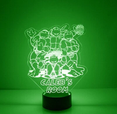 Ninja Turtles Light Up, Personalized TMNT LED Night Light Lamp, w/Remote Control - Image 1 of 4