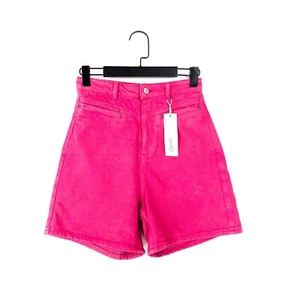 Esprit Hot Pink Wash High Rise Distressed Denim Mom Shorts - W25 NEW - Picture 1 of 13