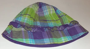 NEW! GIRLS THE CHILDREN'S PLACE PURPLE W/ SILVER PLAID BUCKET HAT   SIZE 3T- 4T - Picture 1 of 3
