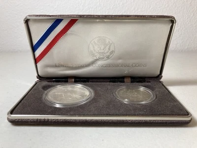1989 CONGRESSIONAL 2-Coin Proof Set - Bicentennial Dollar & Half Dollar Coins - Image 1 of 4