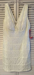 PRECIOSO VESTIDO DE FIESTA CÓCTEL SIN MANGAS DE ENCAJE SIN MANGAS ENFCUS PETITE/REGULAR, Talla 14 - Imagen 1 de 6