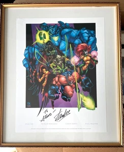 STAN LEE Signed The Nullifiers of The 7th Portal Print Marvel Poster Framed - Picture 1 of 6