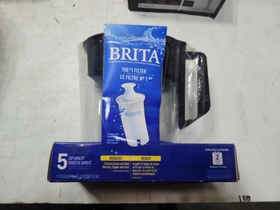 Brita Soho 5 Cup Pitcher With Filter Black BPA Free Water Filtration System NEW - Image 1 of 3