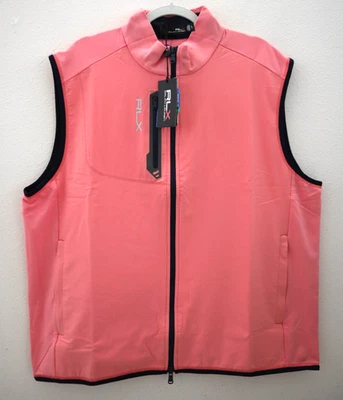 RLX x Ralph Lauren Men's Sz XL Pink Stretch French Terry Golf Vest $168 - Image 1 of 4