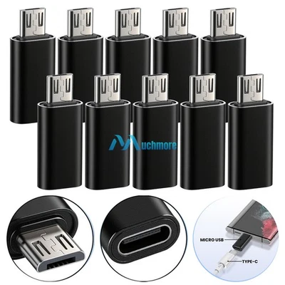 10 Pack USB 3.1 Type C Female to Micro USB Male Data Adapter Converter Connector - Image 1 of 4