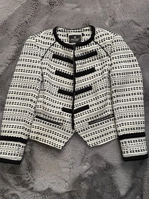 Juicy Couture Patterned Black&White Blazer Size 4 NWOT - Image 1 of 4