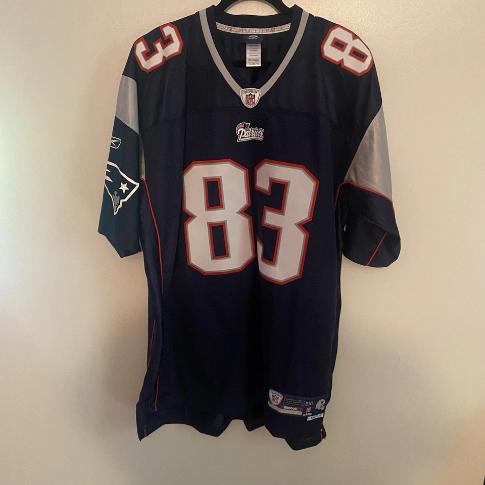 Camiseta deportiva para hombre Reebok On Field talla 2XL NFL New England Patriots Wes Welker 83 usada en excelente estado Foto 1 de 3
