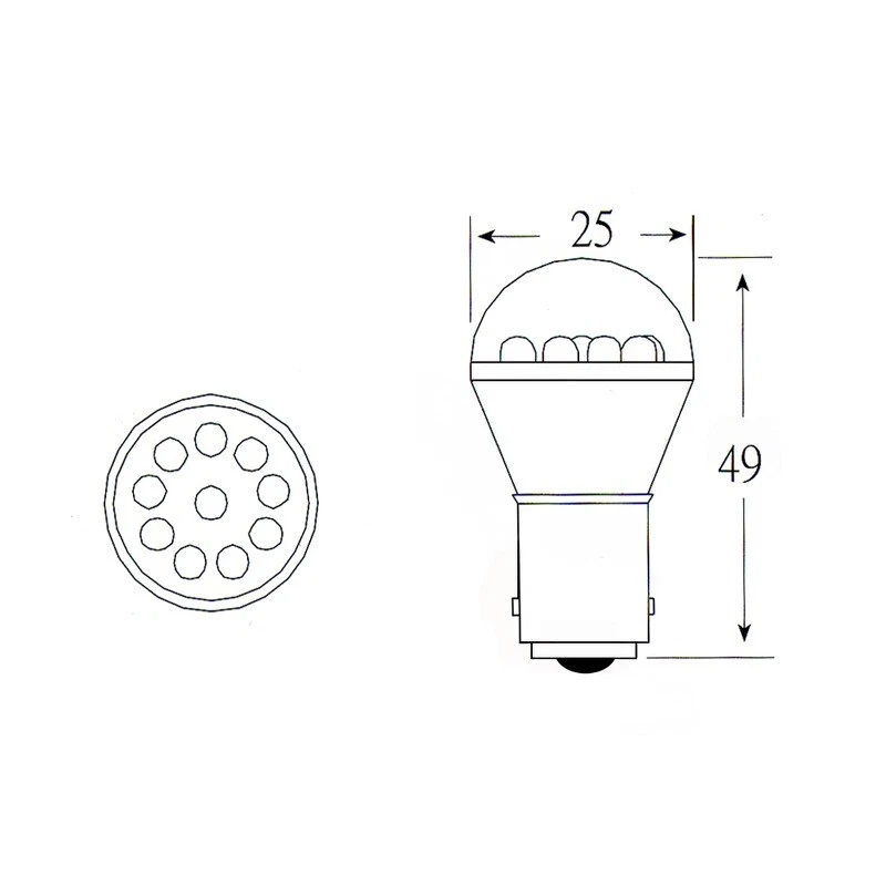 Okyami Blister 2 lampadina Led 12v Ba15Ss25 Gialla E03002612 - Immagine 1 di 1