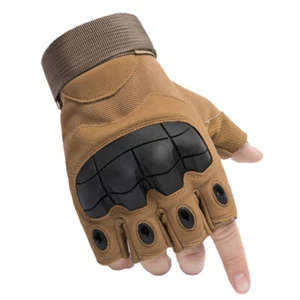 Tactical Gloves Knuckle Protection Non-slip Military Training Hunting Fingerless - Picture 1 of 17
