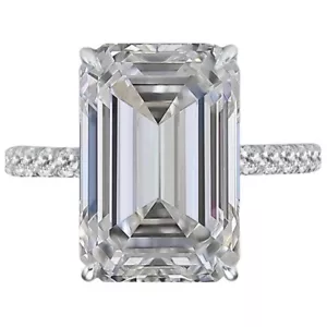 Lab Grown Diamond Engagement Ring 3 Carat Ct Emerald Cut 14k Gold Certified IGI - Picture 1 of 6