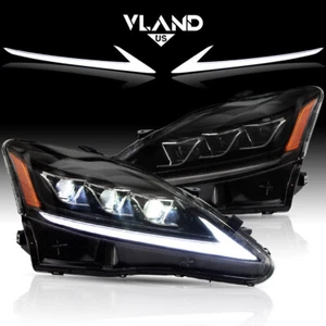 Amber FULL LED Headlights For 2006-2013 Lexus IS250 350 ISF Projector Front lamp - Picture 1 of 12