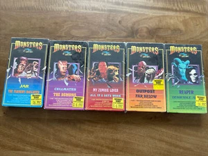 Monsters Vhs Lot Of 5 Outpost , Jar, Cellmates, Reaper oop rare Juliet Mills - Picture 1 of 9