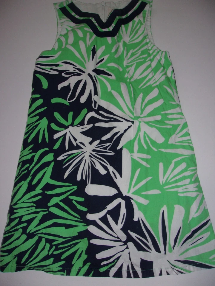 Usado en Excelente Condición Lands End Niñas Vestido Vaina de Verano Talla 4T 4 Blanco Azul Marino Verde Forrado Foto 1 de 1