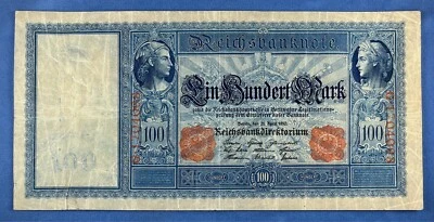Germany 1910 - 100 Marks -  P-42a - Estimated Grade VF+ - Image 1 of 2