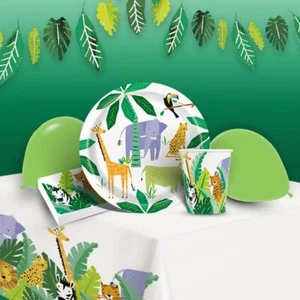 Jungle Animal Birthday Party Decorations Balloons Tableware Banners - Picture 1 of 38