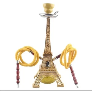 PARIS EIFFEL TOWER MODERN Hookah Shisha Collectible ITEM 2 Hoses H 16" W 6" - Picture 1 of 2