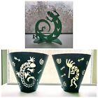 (3) 90's Partylite Metal Native Style Candle Wall Sconces  kokopelli, Lizard +1