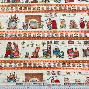 Michael Miller Fairy Tale Stripe Cream Cotton Fabric by the HALF YARD - Picture 1 of 3