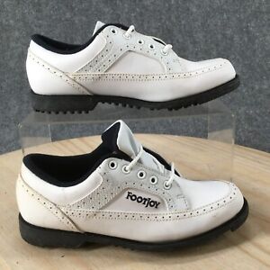 FootJoy Shoes Youth 3 Boys GreenJoys Spikeless Golf Oxford Sneakers 48778 White
