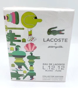 Lacoste X Jeremyville Eau de Lacoste L.12.12 Blanc - Pure Men EDT Spray 3.3oz - Picture 1 of 4