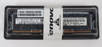 Lenovo 00D5048 16GB DDR3-1866MHz PC3-14900R ECC Registered RAM 2Rx4 1.5V Memory - Image 1 of 3