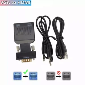HD 1080P VGA to HDMI-compatible Converter Adapter With Audio For PC Laptop NNN - Foto 1 di 1