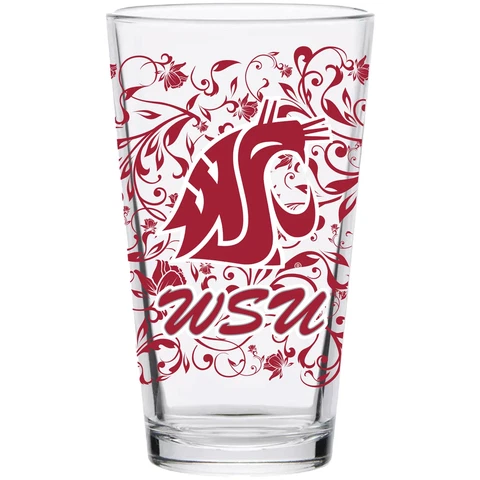 Washington State Cougars 16oz. Floral Pint Glass Cover
